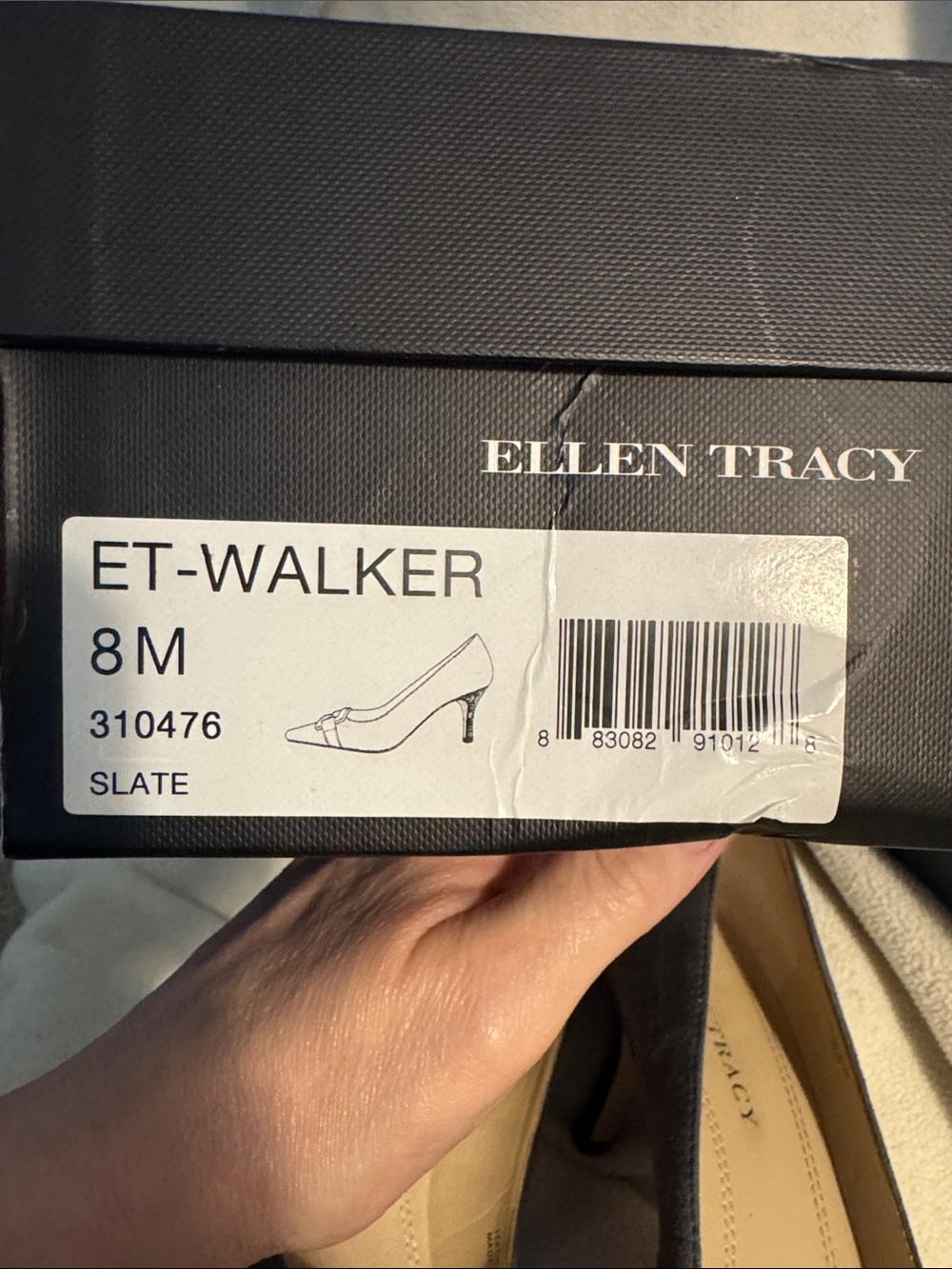 Ellen Tracy Charcoal Suede Pointed-Toe Heels with Decorative Silver-tone Buckle - Picture 7 of 7